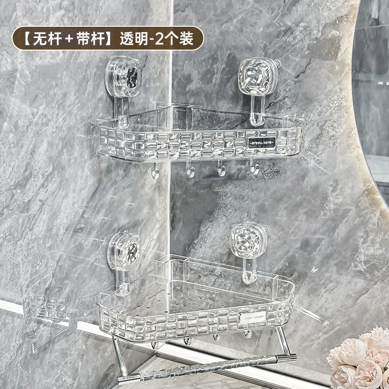 Suction Cup Storage Rack – Wall-Mounted Bathroom Organizer for Toilet and Shower - Image 1